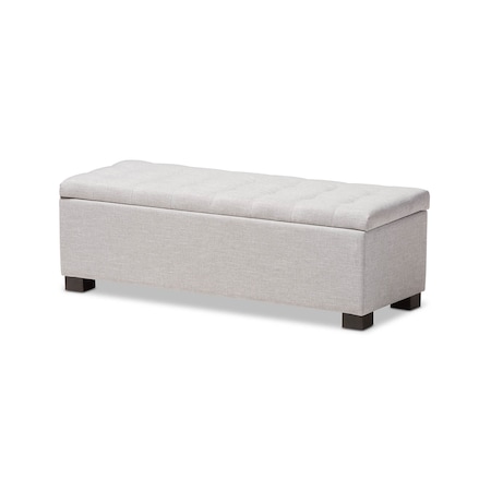 Baxton Studio Roanoke Beige Upholstered Grid-Tufting Storage Ottoman Bench 128-7046